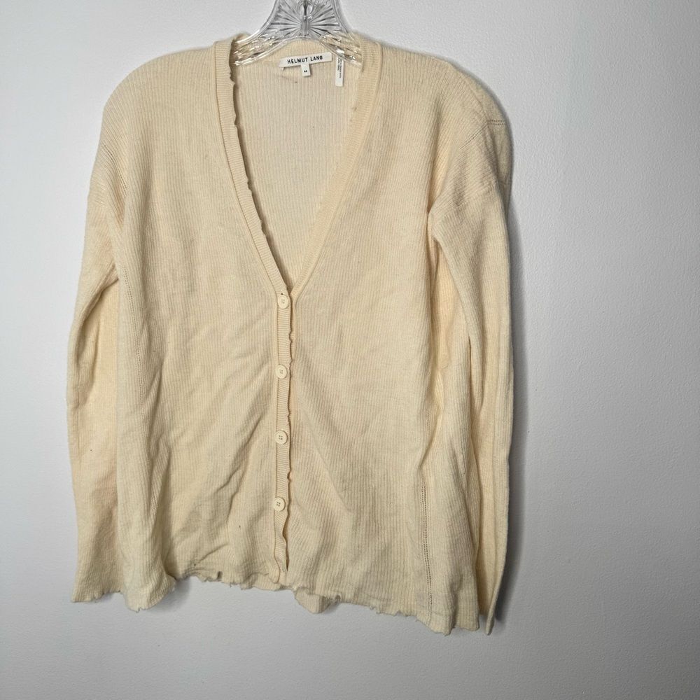 Helmet Lang lightweight cream cardigan top size medium